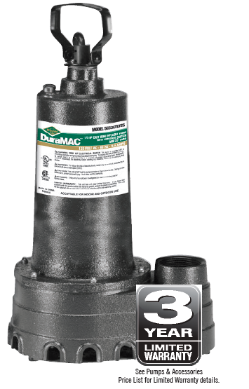A.Y. McDonald DuraMAC 5033CUEF Effluent Pump 1/3 HP 120V Cast Iron