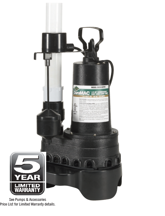 5033CVSPEZ DuraMAC EZ Sump Kit 1/3 HP 120V Cast Iron