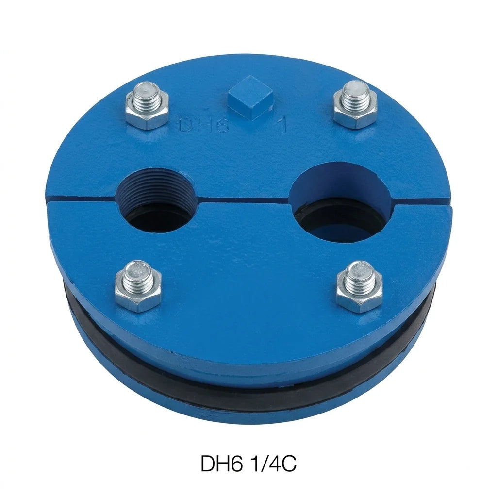 Campbell Cast Iron Well Seal - Double Hole - 4 to 12 in Casing