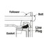 Dresser Line Cap Plug dimension drawing