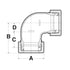 Dresser Style 90 Compression Fittings dimension drawing