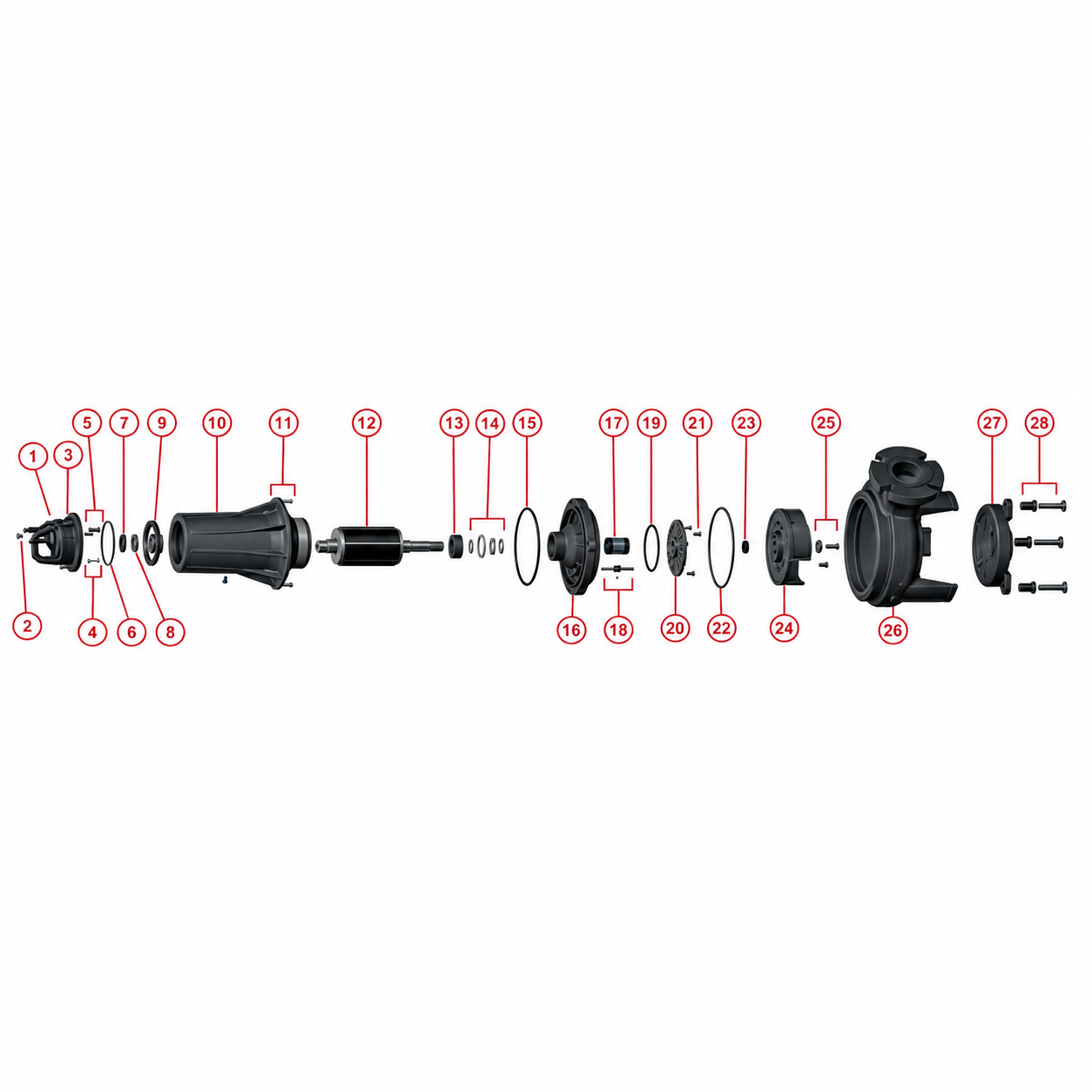 Franklin Electric NC Series Non-Clog Pump Repair Parts