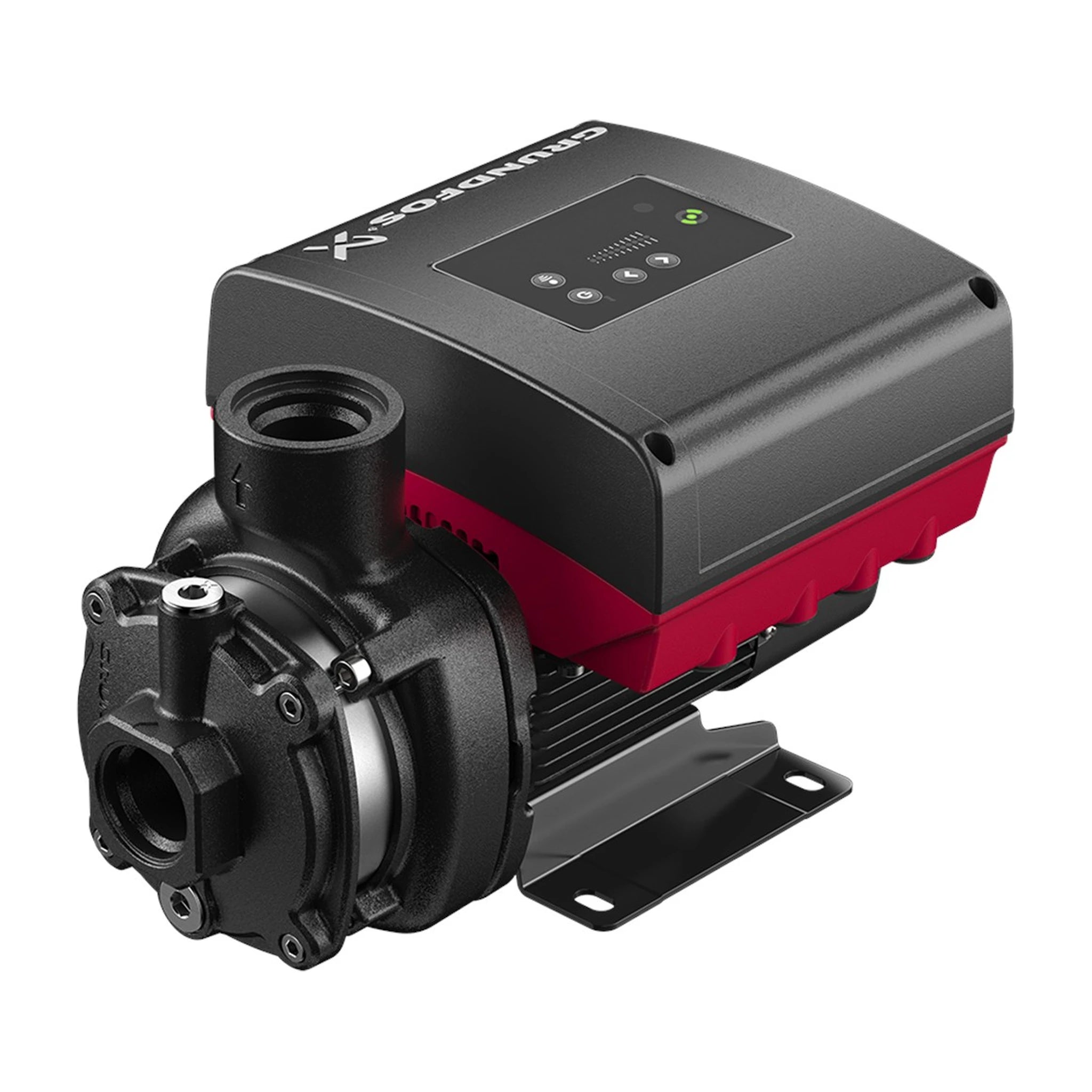 Grundfos CME 10-A horizontal close-coupled multistage centrifugal pump with a cast iron pump housing and AISI 304 internals, NPT threaded connections
