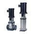 Grundfos CRN 10 all-stainless vertical multistage centrifugal pump in AISI 316, shown with Victaulic grooved and ANSI flanged connections. Representative image of the CRN range.