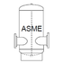 Grundfos GCBT ASME chilled water buffer tank with flanged connections, representative drawing