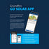 Grundfos GO Solar app: solar pump and RSI system sizing three ways, with panel count and water-demand calculator
