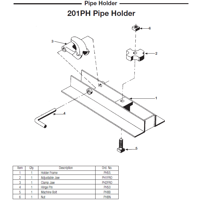 Pipe Holder | Repair Parts and Accessories