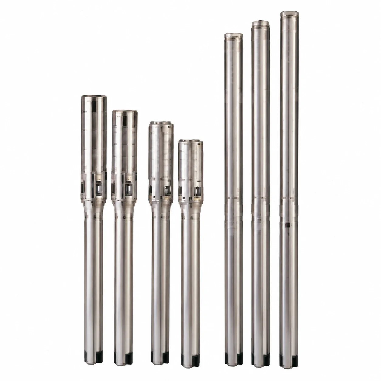 Grundfos SQFlex solar submersible pump range: 3 in helical rotor and centrifugal models on the MSF 3 motor