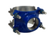 Smith Blair Style 357 ductile iron service saddle with large 3in and 4in NPT taps for steel or PVC pipe