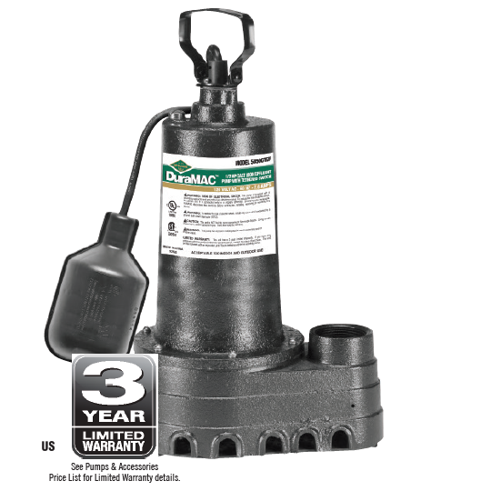 A.Y. McDonald DuraMAC 5050CUEF Effluent Pump 1/2 HP 120V Cast Iron