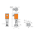 TIGERFLOW CD32 installation sketch with dimensions and base footprint