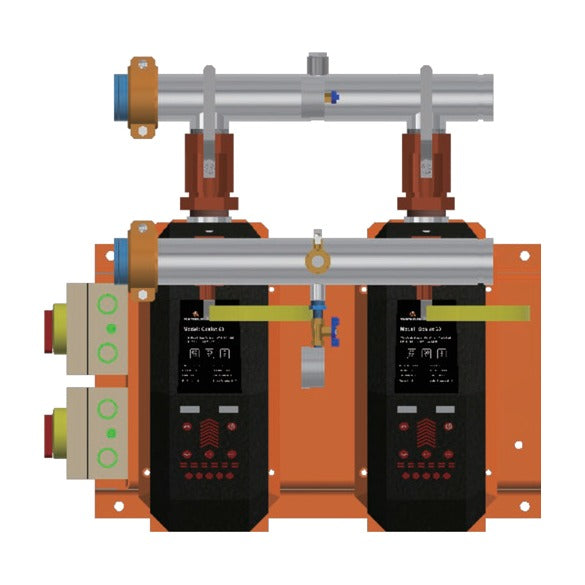 TIGERFLOW Ocelot duplex booster skid, two pumps with stainless manifolds